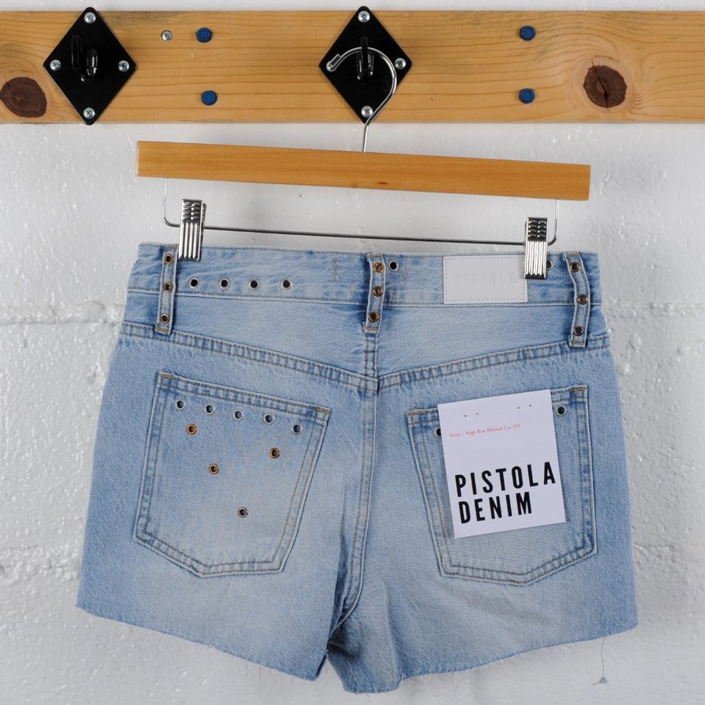 Pistola High Rise Rivet Distressed Jean Shorts - Picture 6 of 7